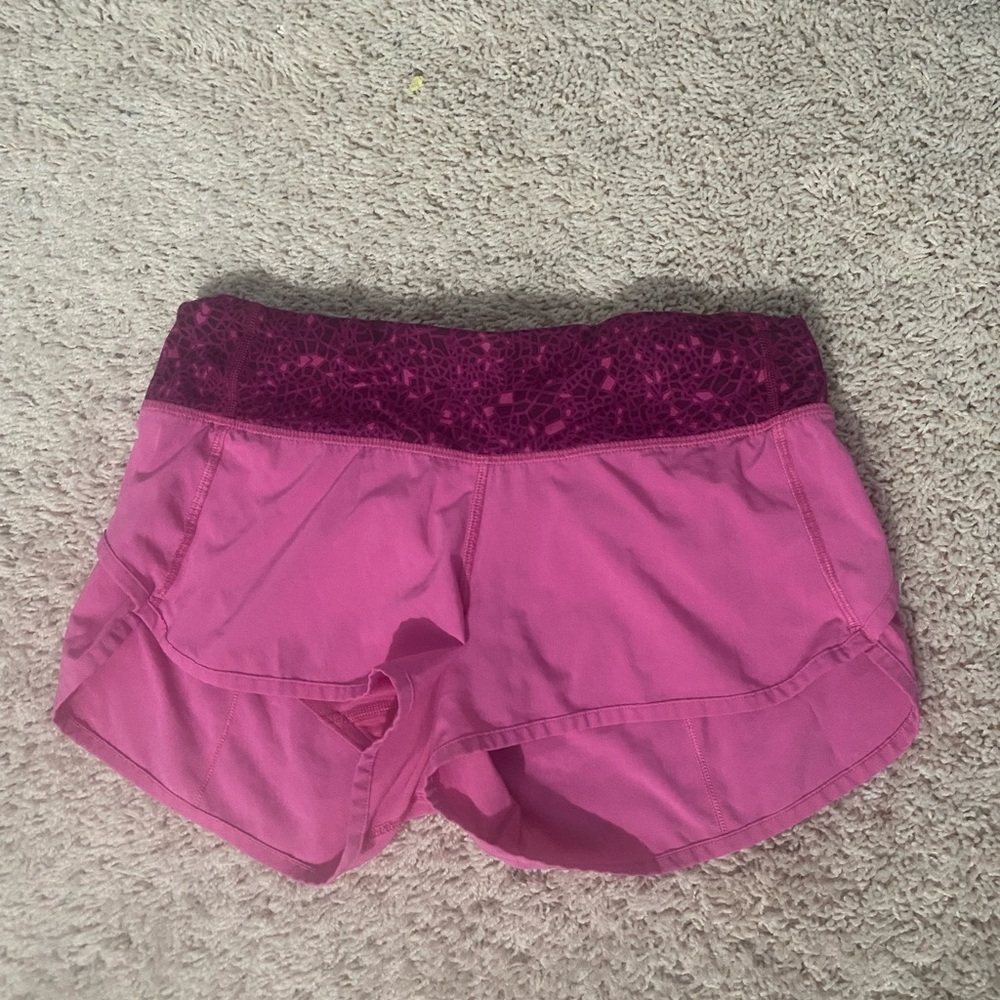 Rare Lululemon pink speed up shorts.